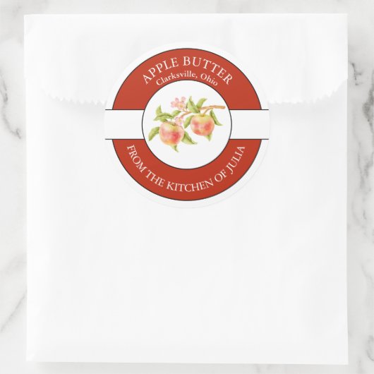 Apple-Butter-Etikett Runder Aufkleber (Tasche)