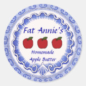 Apple-Butter-Etikett Runder Aufkleber (Vorderseite)