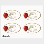 Apple Butter Jelly Label Vintag Ovaler Aufkleber (Blatt)
