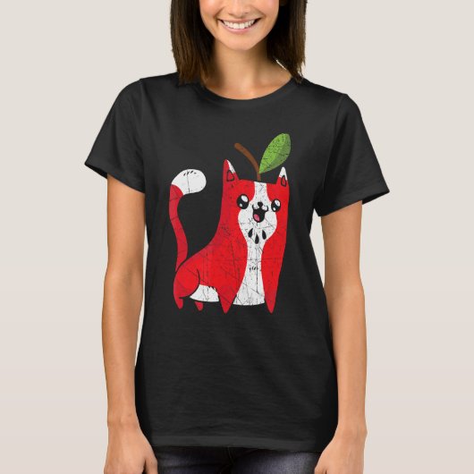 Apple Cat Apple Picking Squad Apple Frucht T-Shirt (Vorderseite)