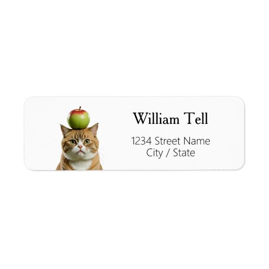 Apple cat Return Address Labels (Vorne)
