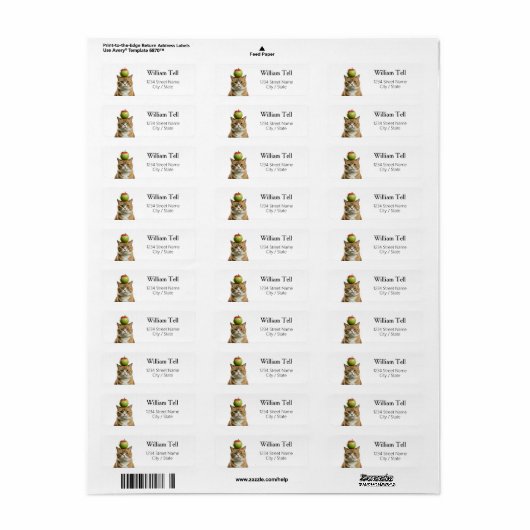 Apple cat Return Address Labels (Vorne)