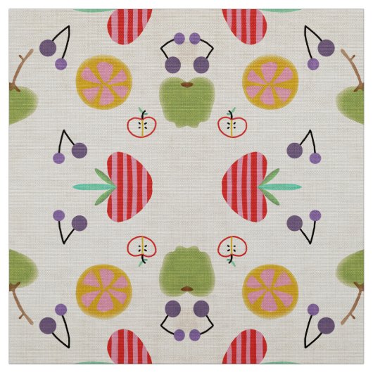 Apple Cherry Blueberry Frucht Stoff (Muster)