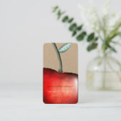Apple Cherry Business Card Visitenkarte (Stehend Vorderseite)