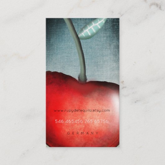Apple Cherry Business Card Visitenkarte (Vorderseite)