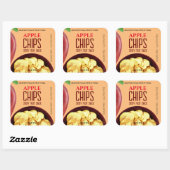 Apple Chips - Etikettenaufkleber Quadratischer Aufkleber (Blatt)