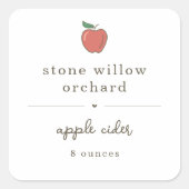 Apple Cider Butter Jelly Jam Labels Quadratischer Aufkleber (Vorderseite)