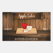 Apple Cider Canning Label Rechteckiger Aufkleber (Vorderseite)