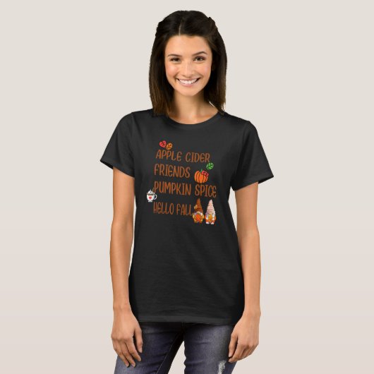 Apple Cider Friends Pumpkin Spice Hello Fall Autum T-Shirt (Vorne ganz)