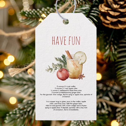 Apple Cider Mule Rezept |Feiertag Geschenkanhänger