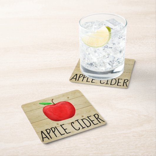 Apple Cider Red Apple Rechteckiger Pappuntersetzer (Vor Ort)
