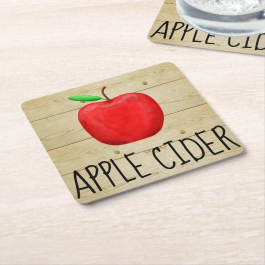 Apple Cider Red Apple Rechteckiger Pappuntersetzer (angewinkelt)