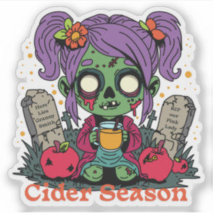 Apple Cider Season Zombie Aufkleber