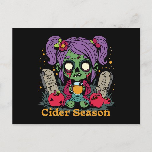 Apple Cider Season Zombie Postkarte (Vorderseite)