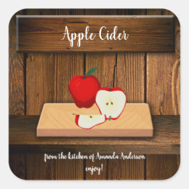 Apple Cider Sq Canning Label Quadratischer Aufkleber