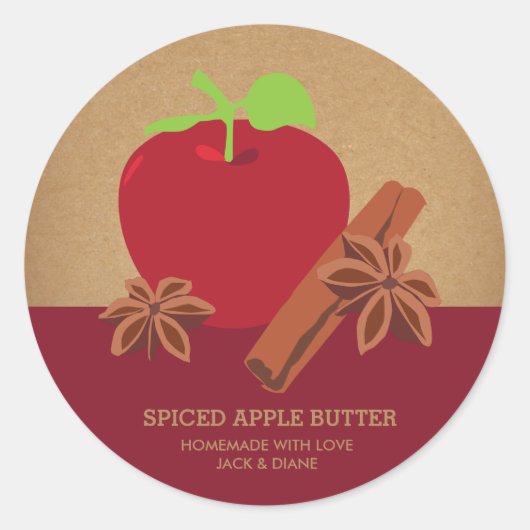 Apple Cinnamon Anise hausgemachte Runder Aufkleber (Vorderseite)