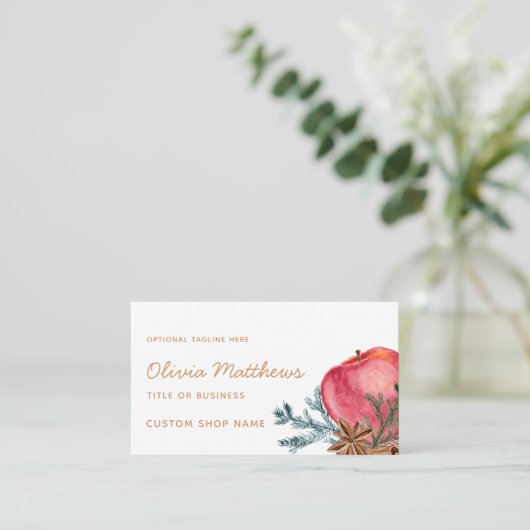 Apple Cinnamon Herbst oder Winter Bäckerei Lebensm Visitenkarte (Stehend Vorderseite)