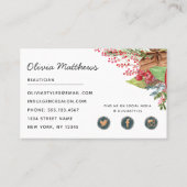 Apple Cinnamon Herbst oder Winter Urlaub Social Me Visitenkarte (Rückseite)