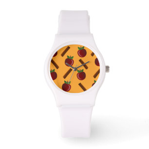 Apple Cinnamon Muster Armbanduhr