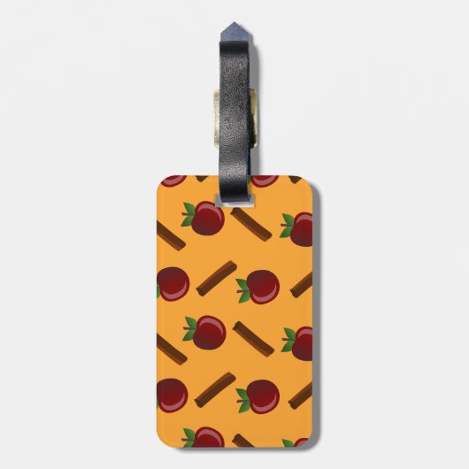 Apple Cinnamon Muster Gepäckanhänger (Rückseite vertikal)
