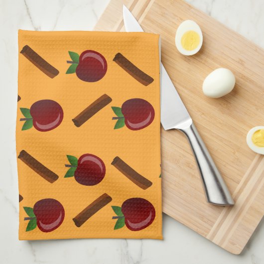 Apple Cinnamon Muster Geschirrtuch (Viertel Falte)