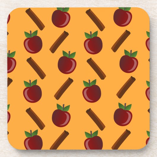 Apple Cinnamon Muster Getränkeuntersetzer (Vorderseite)
