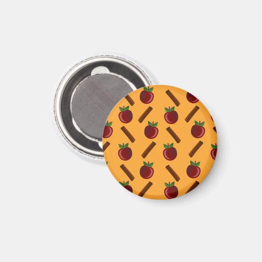 Apple Cinnamon Muster Magnet (Vorderseite/Rückseite)