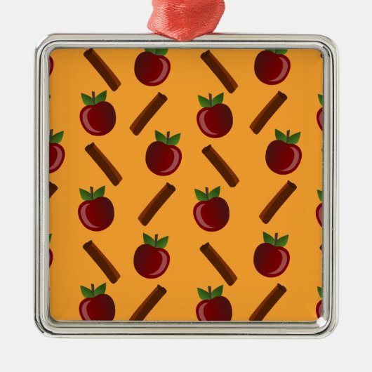 Apple Cinnamon Muster Ornament Aus Metall (Vorne)