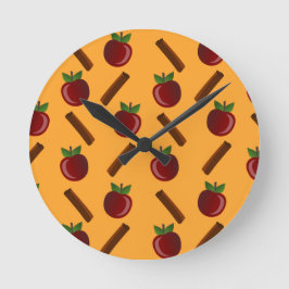 Apple Cinnamon Muster Runde Wanduhr