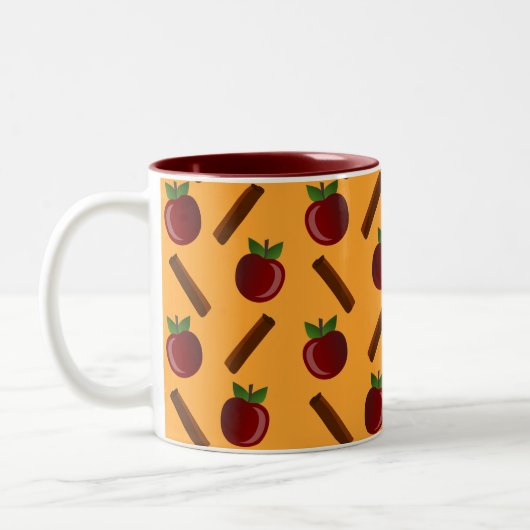 Apple Cinnamon Muster Zweifarbige Tasse (Links)