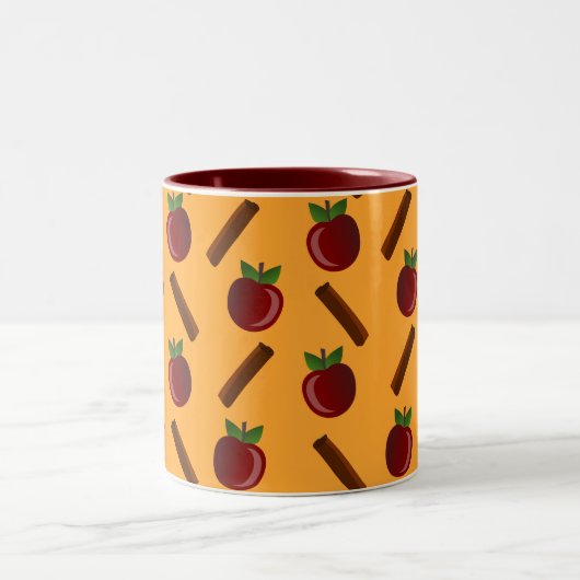 Apple Cinnamon Muster Zweifarbige Tasse (Mittel)