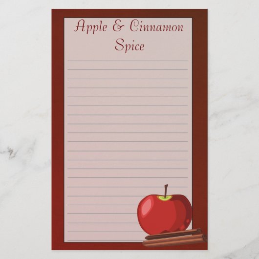 Apple Cinnamon Stationery Briefpapier (Vorderseite)