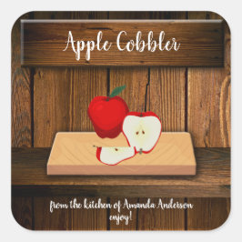 Apple Cobbler 3" Sq Produktetikett Quadratischer Aufkleber