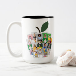Apple Collage Teacher's Geschenk 22 Student Fotos Zweifarbige Tasse