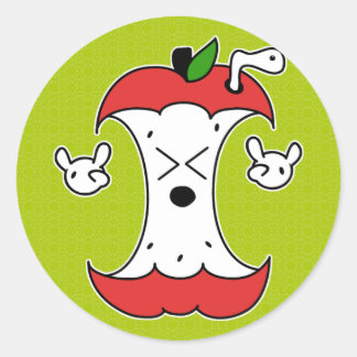 Apple Core Runder Aufkleber