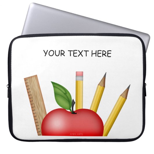Apple Custom Laptop Sleeve für Lehrer (Vorderseite)