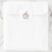 Apple Customize Add Teachers name auf Apple Leaf Quadratischer Aufkleber (Tasche)