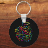 Apple Customize Add Teachers name auf Apple Leaf Schlüsselanhänger (Vorderseite)