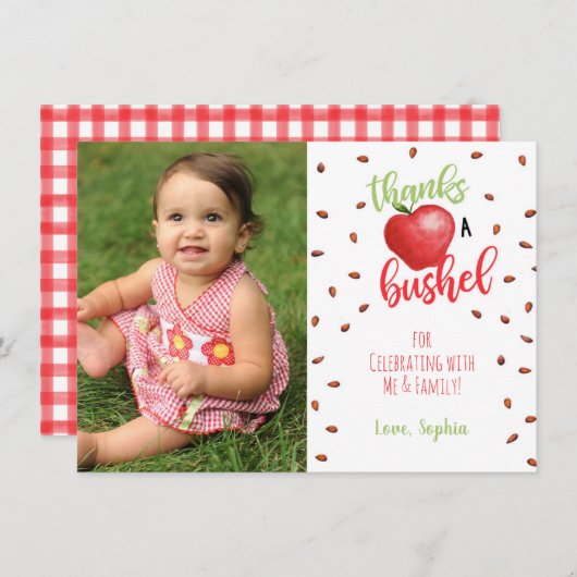 Apple Dankeschön Karte mit Foto (Vorne/Hinten)