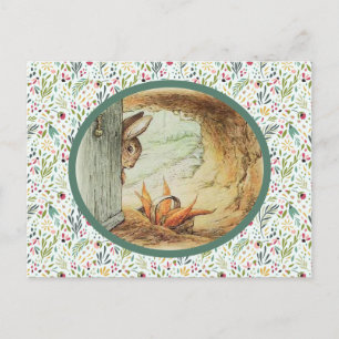 Apple Dappley Rabbit and Basket of Carrots Postkarte