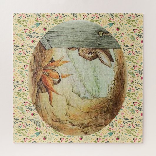 Apple Dappley Rabbit and Basket of Carrots Puzzle (Horizontal)