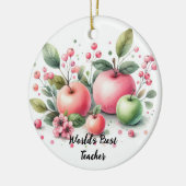 Apple Delight, der beste Lehrer der Welt Keramik Ornament (Links)