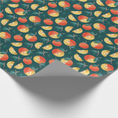 Apple Delight: Dunkelgrün nahtlos. Geschenkpapier (Ecke)