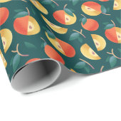 Apple Delight: Dunkelgrün nahtlos. Geschenkpapier (Rolleneckpunkt)