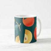 Apple Delight: Dunkelgrün nahtlos. Kaffeetasse (VorderseiteRechts)