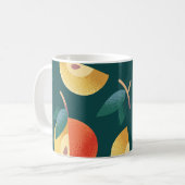 Apple Delight: Dunkelgrün nahtlos. Kaffeetasse (Vorderseite Links)