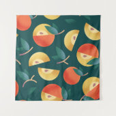 Apple Delight: Dunkelgrün nahtlos. Wandteppich (Vorderseite (Horizontal))