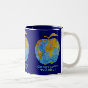 Apple des Geografie-Lehrers Zweifarbige Tasse