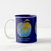 Apple des Geografie-Lehrers Zweifarbige Tasse (Links)