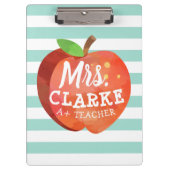Apple des Lehrers| Individuelle Name Klemmbrett (Vorderseite)